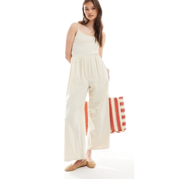ASOS DESIGN Jumpsuit t-shirt Jersey Wide Leg Comfort Sz XL new - Picture 1 of 5